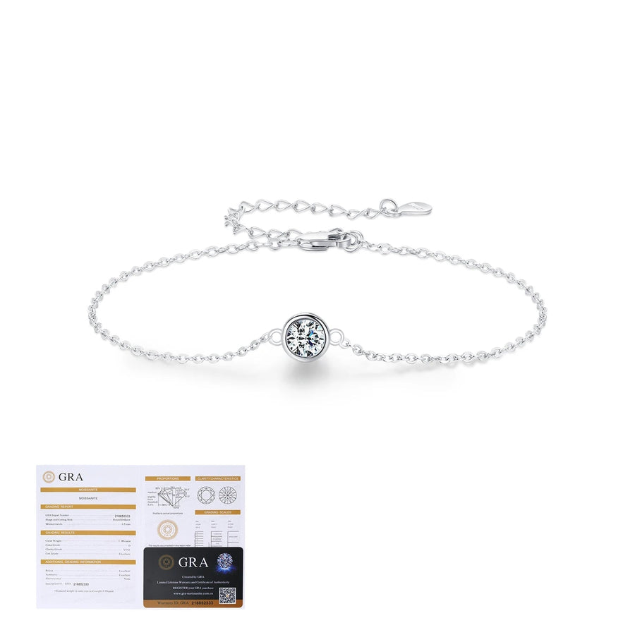 0.5Ct Moissanite Silver Bracelet