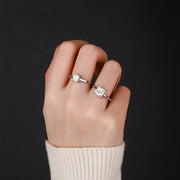 Princess-Cut Moissanite 18K White Gold Plated Ring
