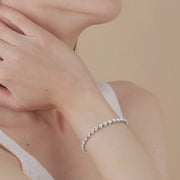 Heart-Cut Moissanite 18K White Gold-Plated Tennis Bracelet