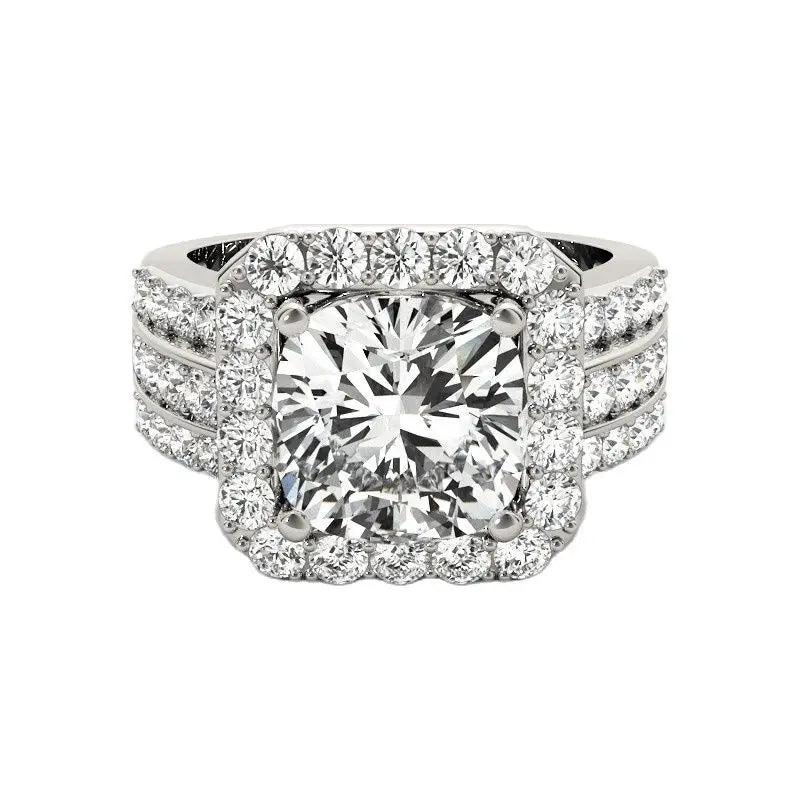 3.5Ct Round-Cut Moissanite Silver Ring