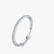 Moissanite Eternity Silver Ring