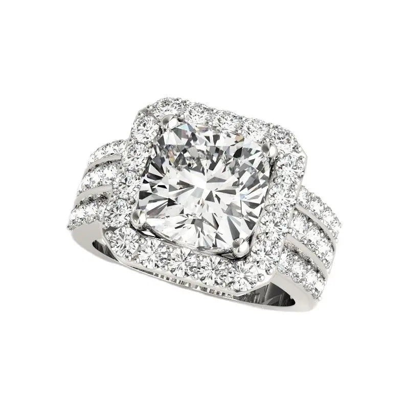 3.5Ct Round-Cut Moissanite Silver Ring