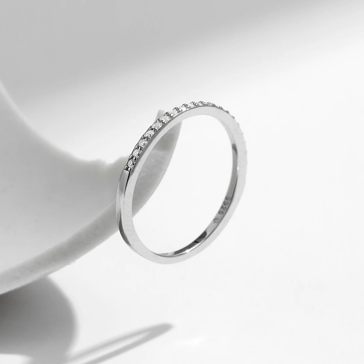 Moissanite Eternity Silver Ring