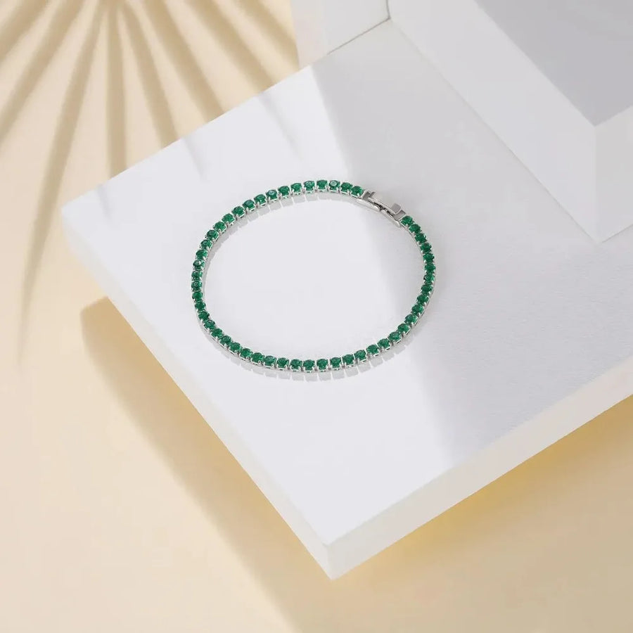 Green Cubic Zirconia Tennis Bracelet
