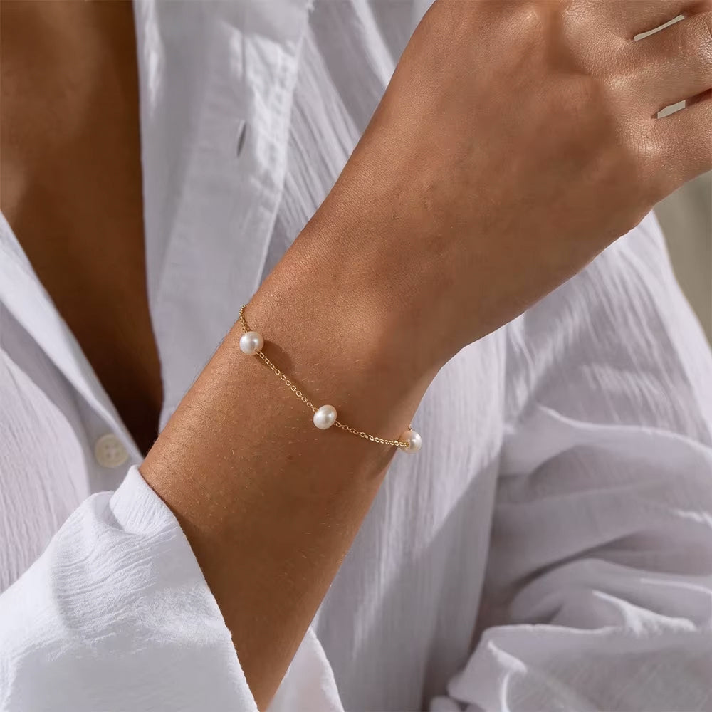 Vintage Pearl Chain Bracelet