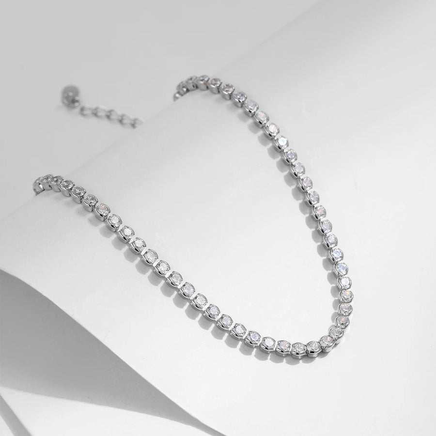 Silver AAAAA Zircon Tennis Bracelet