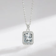 Radiant-Cut Zircon Silver Pendant