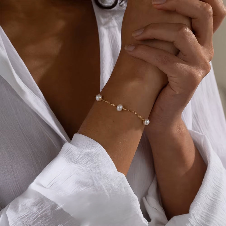 Vintage Pearl Chain Bracelet