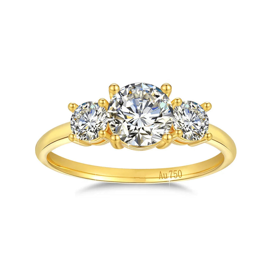 18K Gold Moissanite Wedding Ring – 1ct Certified