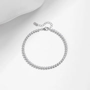 Silver AAAAA Zircon Tennis Bracelet