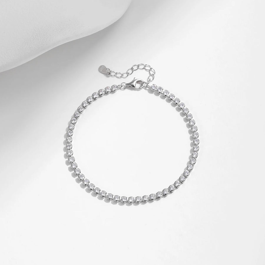 Silver AAAAA Zircon Tennis Bracelet