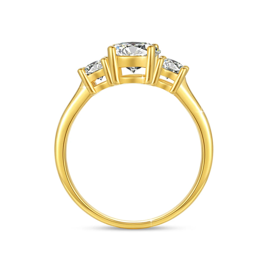 18K Gold Moissanite Wedding Ring – 1ct Certified