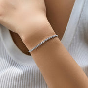 Silver AAAAA Zircon Tennis Bracelet