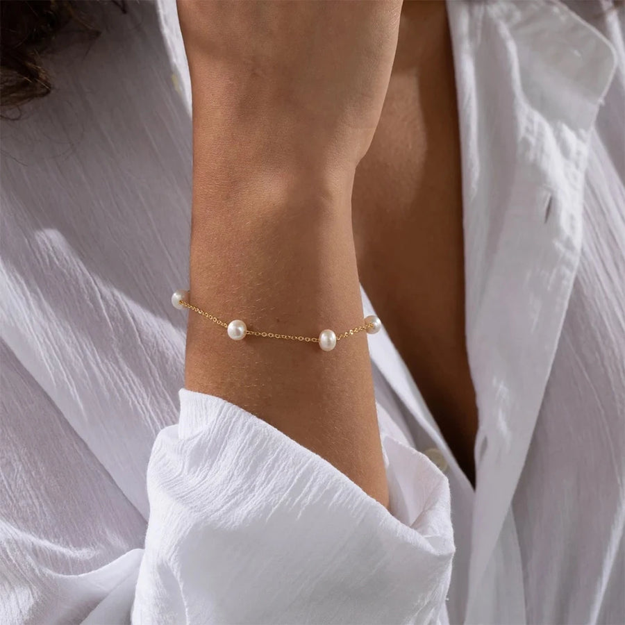 Vintage Pearl Chain Bracelet