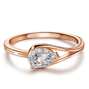 1Ct Pear-Cut Moissanite Ring – 18K Gold-Plated Silver