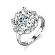 Platinum 5Ct Moissanite Four-Claw Solitaire Ring