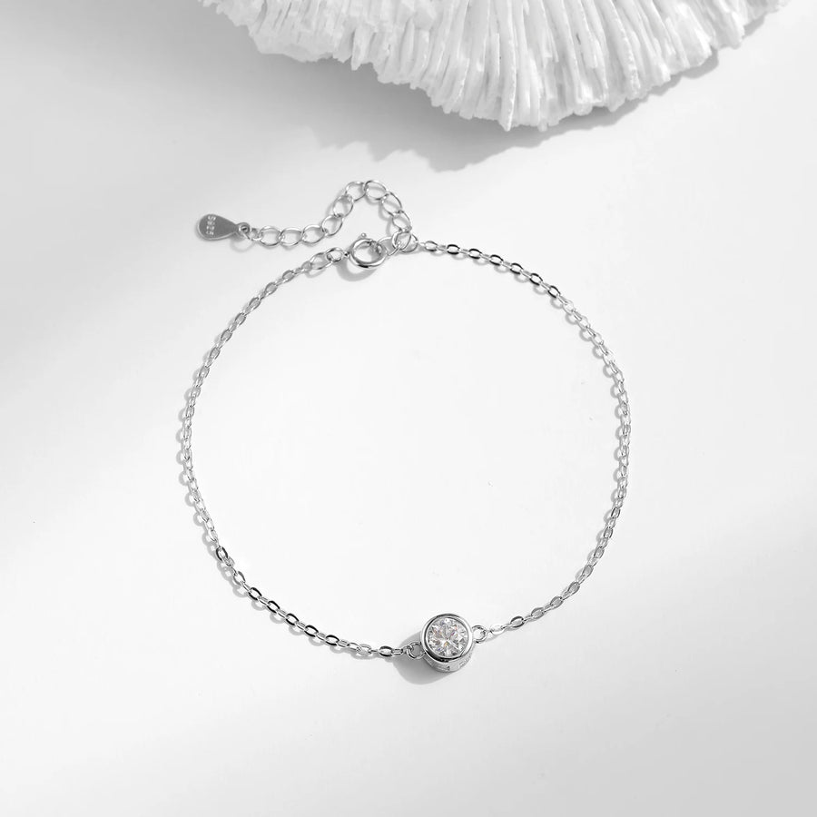 0.5Ct Moissanite Silver Bracelet
