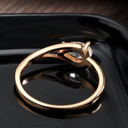1Ct Pear-Cut Moissanite Ring – 18K Gold-Plated Silver