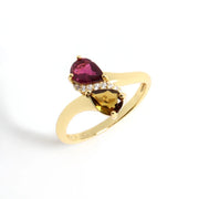18K Gold-Plated Tourmaline Sterling Silver Ring