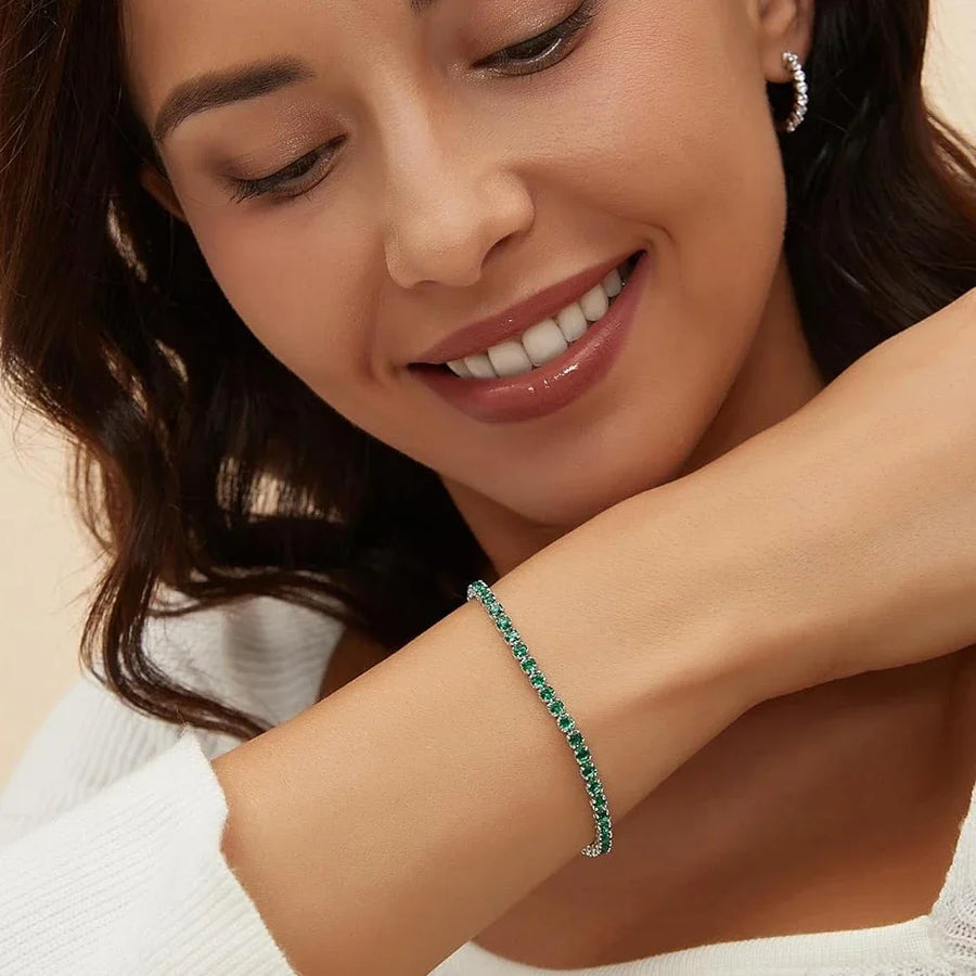 Green Cubic Zirconia Tennis Bracelet