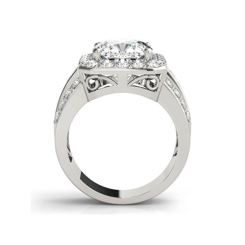 3.5Ct Round-Cut Moissanite Silver Ring