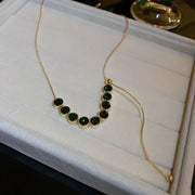 14K Gold-Plated Emerald Green Zircon Necklace