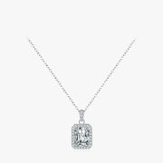 Radiant-Cut Zircon Silver Pendant