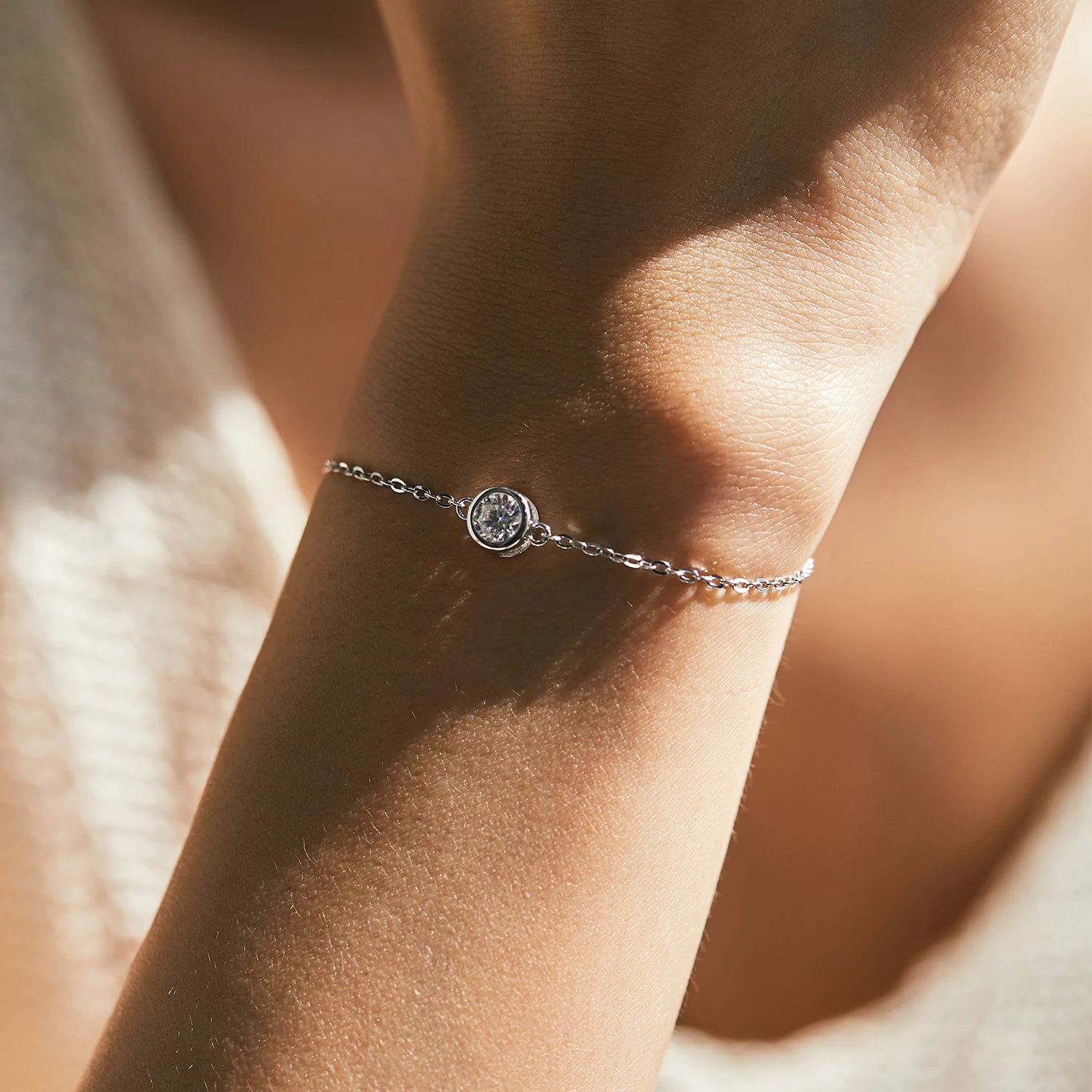 0.5Ct Moissanite Silver Bracelet