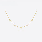 Silver Zircon Charm Chain Necklace