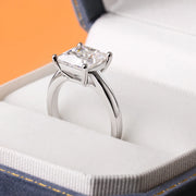 Princess-Cut Moissanite 18K White Gold Plated Ring