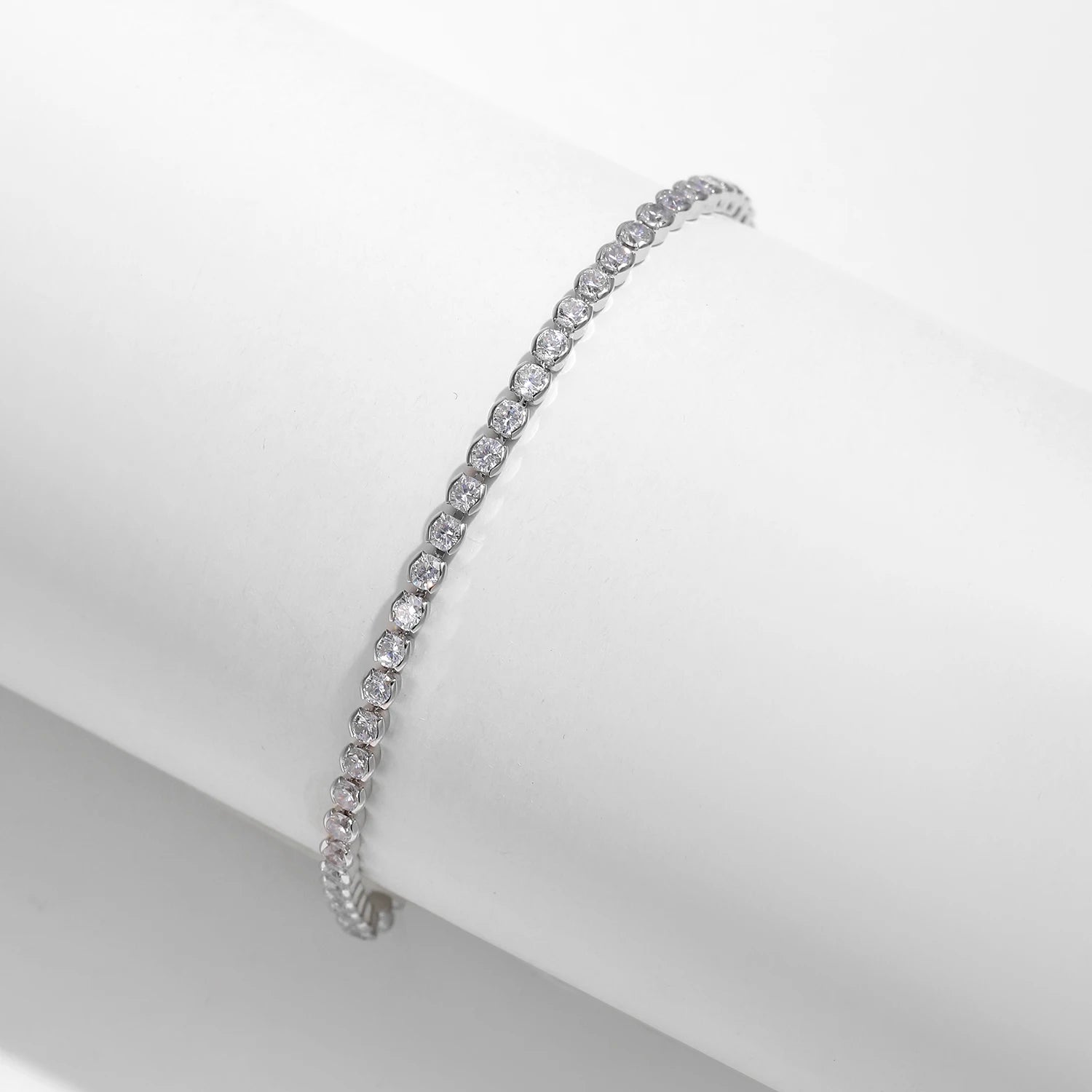 Silver AAAAA Zircon Tennis Bracelet