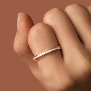 Moissanite Eternity Platinium-Plated Silver Band