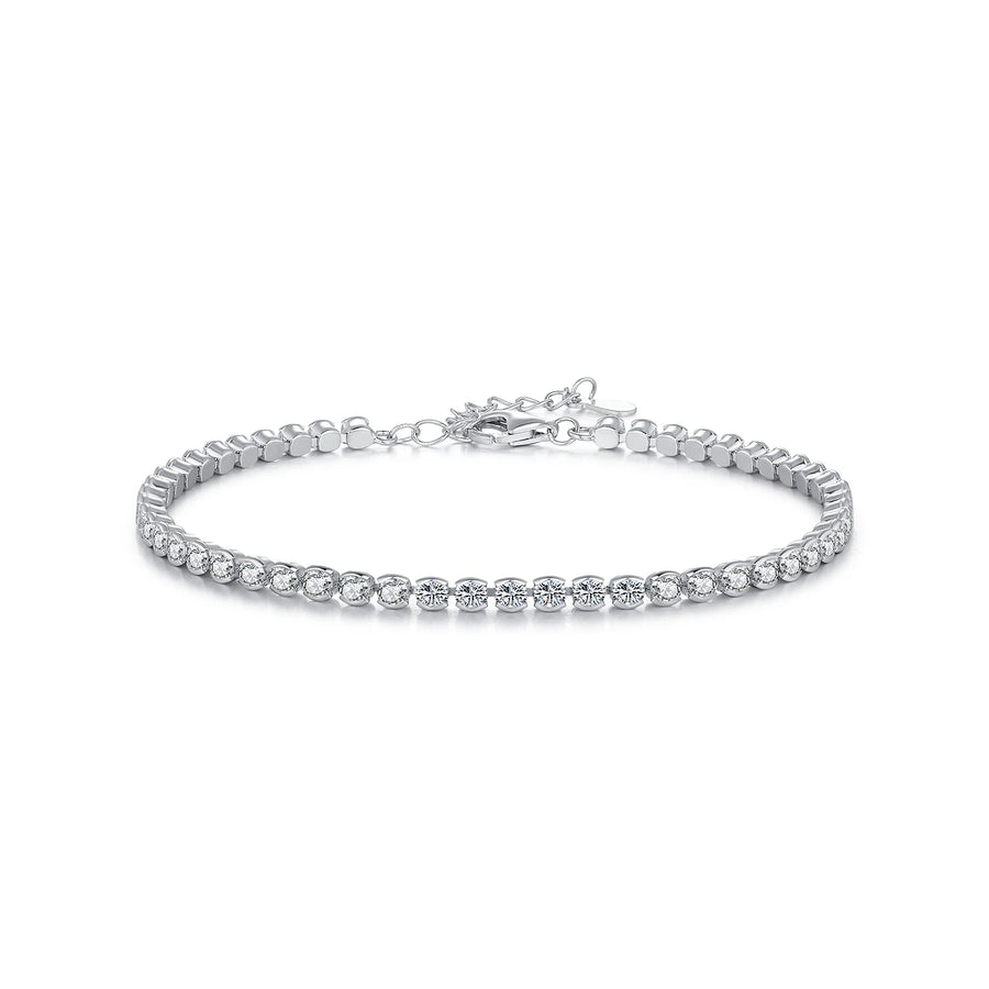 Silver AAAAA Zircon Tennis Bracelet