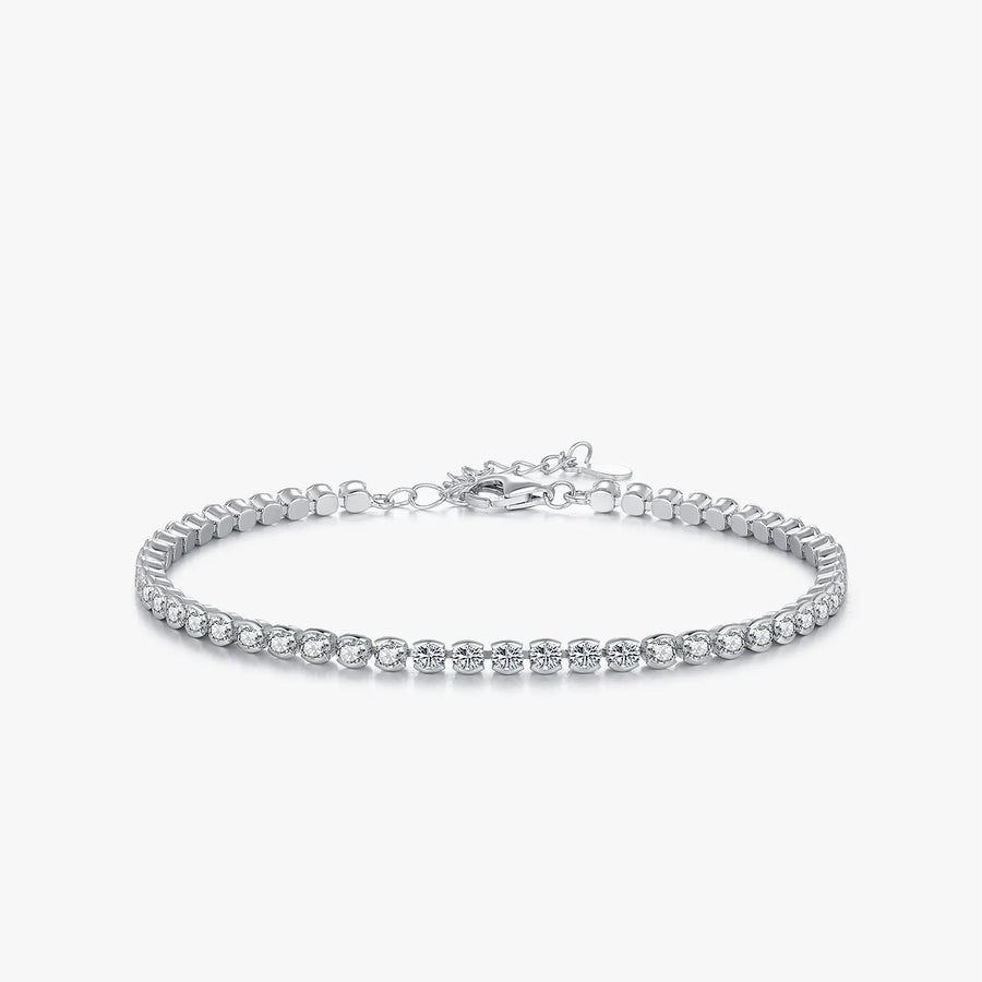 Silver AAAAA Zircon Tennis Bracelet