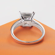 Princess-Cut Moissanite 18K White Gold Plated Ring