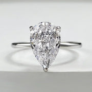 Pear-Cut Zircon Ring – 18K Gold-Plated Sterling Silver