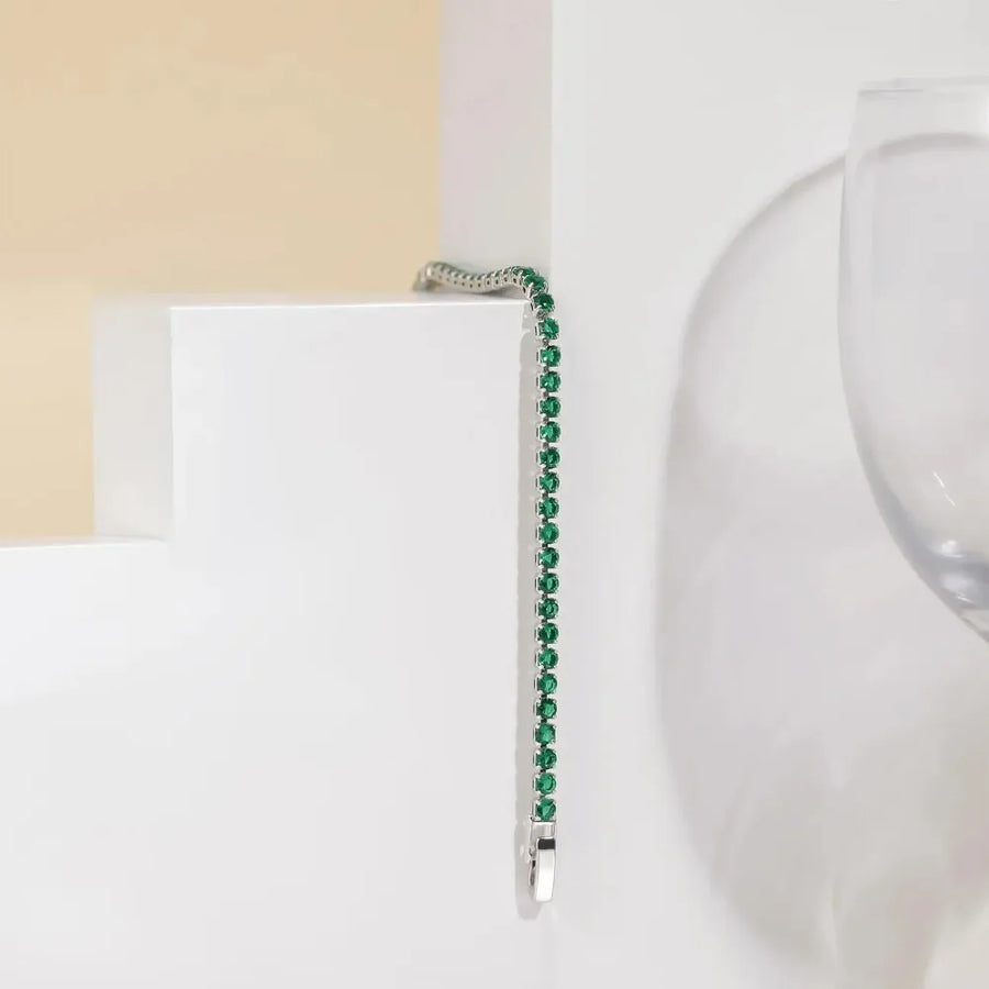 Green Cubic Zirconia Tennis Bracelet