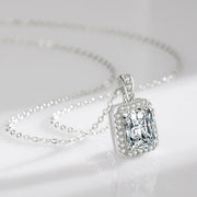 Radiant-Cut Zircon Silver Pendant