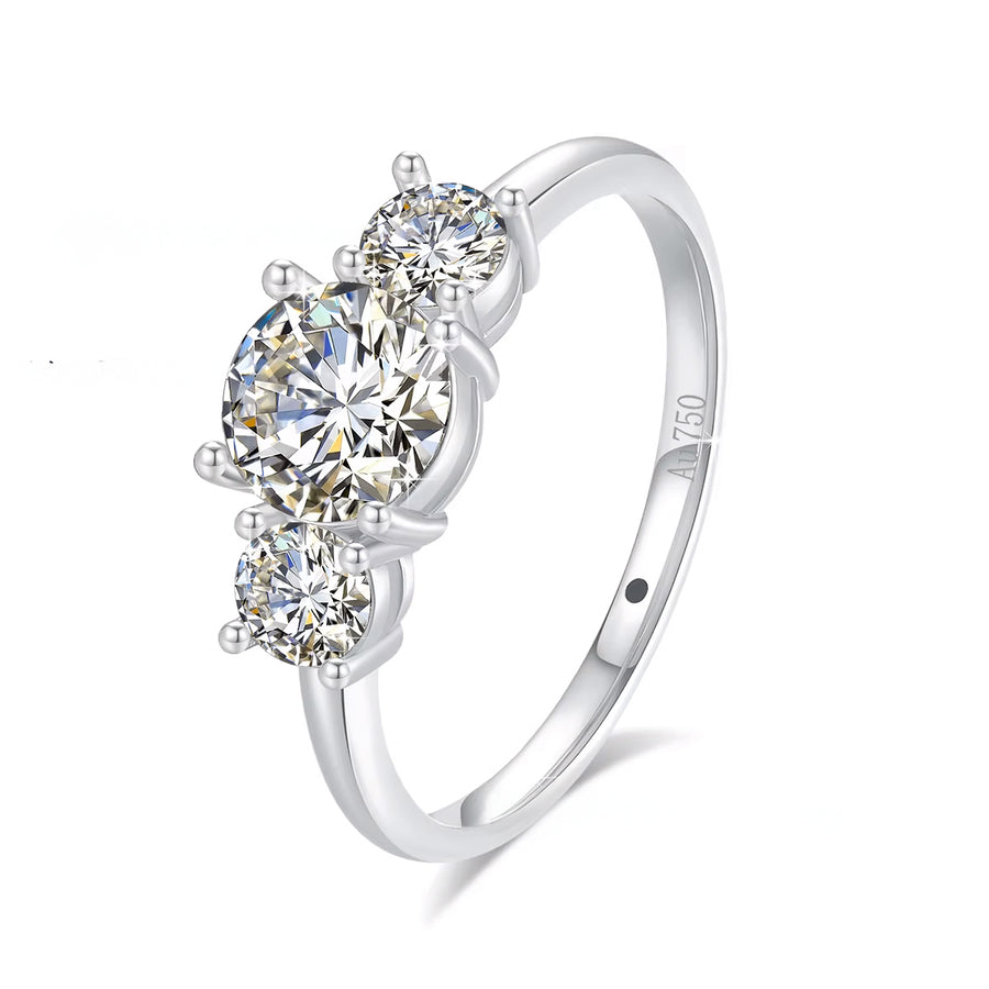 18K Gold Moissanite Wedding Ring – 1ct Certified