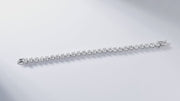 Heart-Cut Moissanite 18K White Gold-Plated Tennis Bracelet
