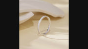 Moissanite Eternity Platinium-Plated Silver Band